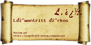 Löwentritt Árkos névjegykártya